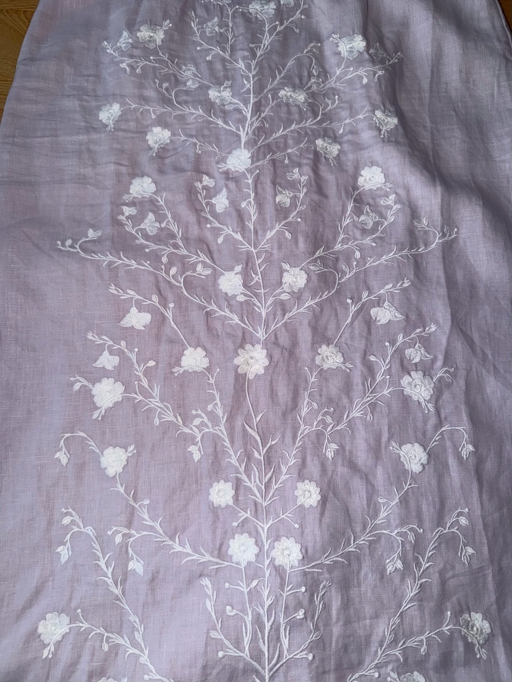 Fanm Mon Karla Lilac Linen Embroidered Halter Midi Dress M $399 - Picture 11 of 11